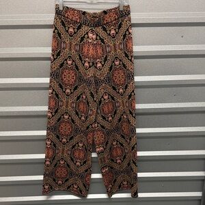 Free People SUN IN THE WEST Womens Bohemian Wide-Leg Pants Festival Vibrant